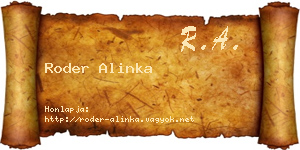 Roder Alinka névjegykártya